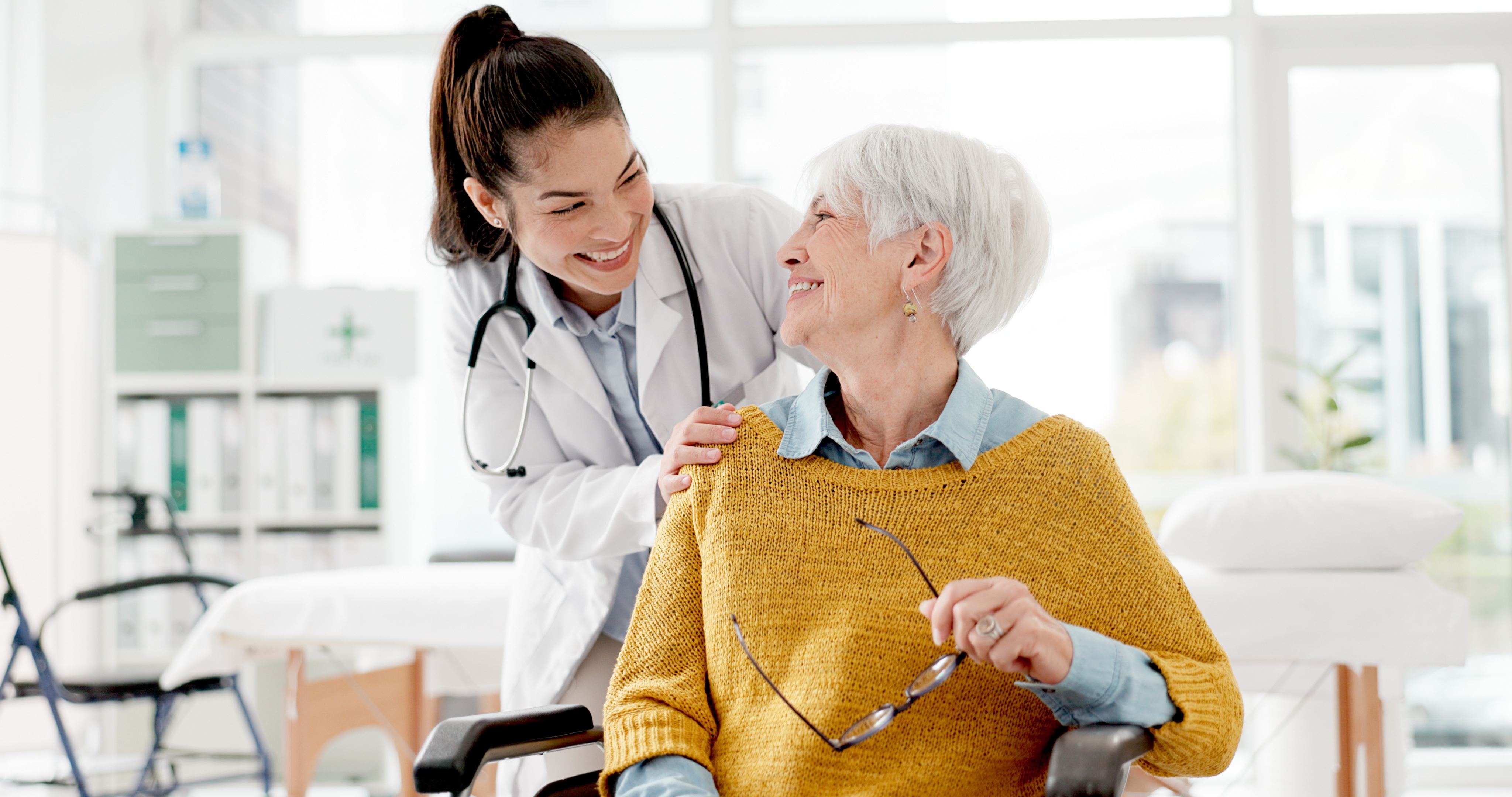 face-happy-doctor-with-old-woman-wheelchair-consultation-healthcare-hospital-clinic-portrait-smile-medical-worker-consulting-elderly-person-with-disability-appointment